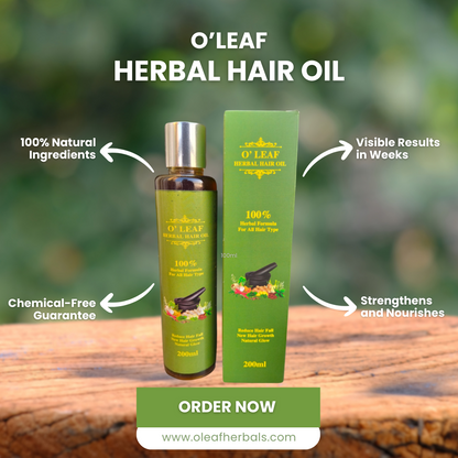 O'LEAF Herbal Hair Oil For Dry Damaged Hair Men And Women